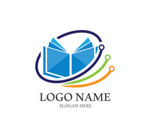 Digital book logo technology vector icon design