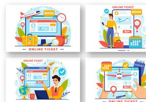 12 Online Travel Ticket Illustration