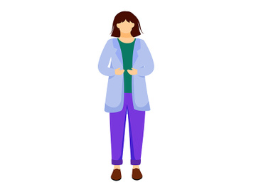 Science student in lab coat flat vector illustration preview picture