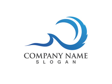 water wave logo design template preview picture