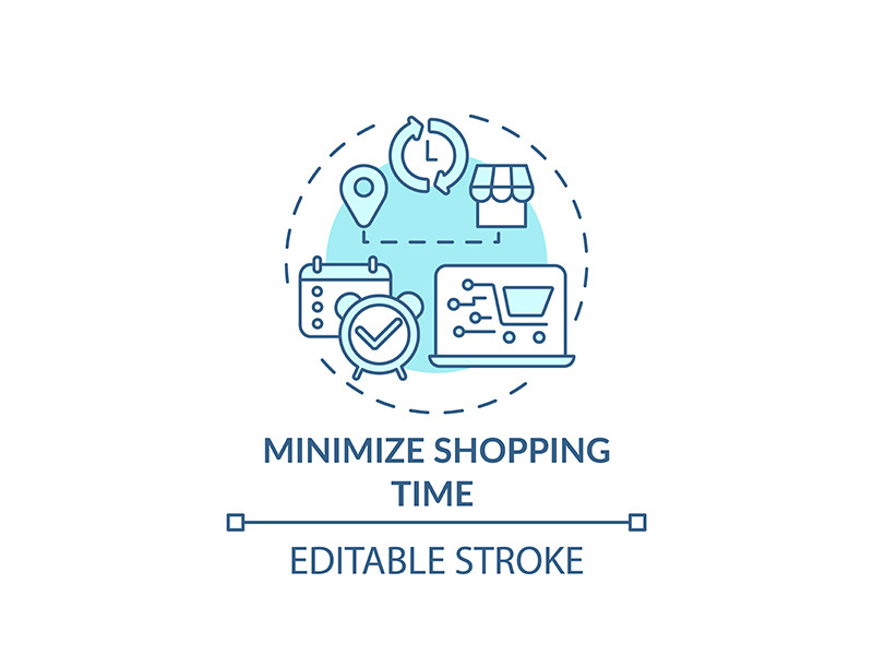 Minimizing shopping time concept icon