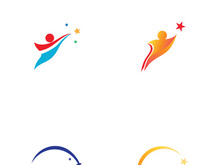 People star logo design to achieve a success or dream.