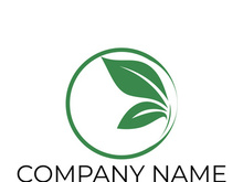 Green leaf logo design vector illustration