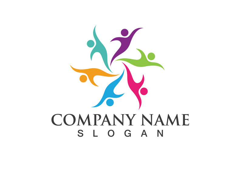 Community Logo Design Template for Teams or Groups.network and social icon design