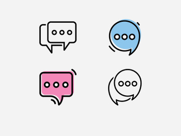 Bubble chat logo design template preview picture