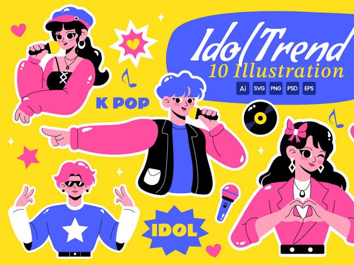 10 K-pop Idol Trend Illustration