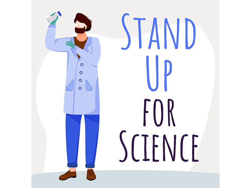 Stand up for science social media post mockup