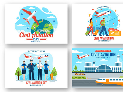 13 Civil Aviation Day Illustration