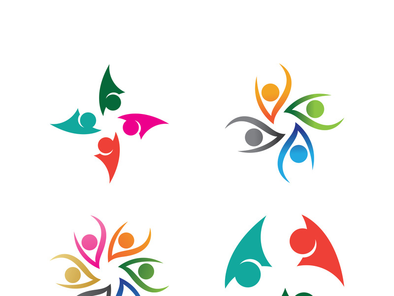 People group and community logo icon illustration design vector