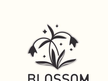 Blossom floral beautiful leaf and flower vector art, icon graphic decoration business wedding template preview picture