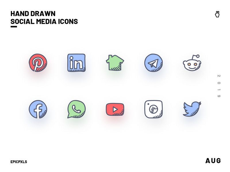 Hand-drawn Social Media Icons preview picture