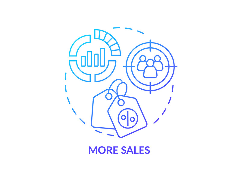 More sales blue gradient concept icon