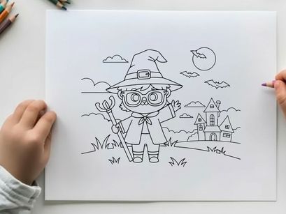 Cute Halloween scarecrow with hat vector illustration flat design