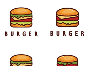 Burger logo illustration, restaurant emblem, cafe, burger and factory label, fast food, vector preview picture