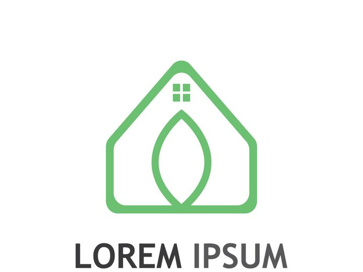Natural green leaf logo.