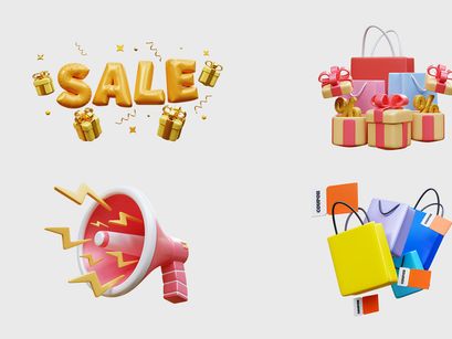3D PNG Elements Sale Concepts