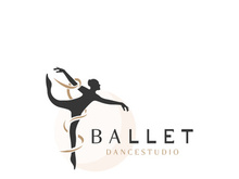 Ballet Dance studio logo design. Silhouette of a girl Dancing class abstract figure illustration