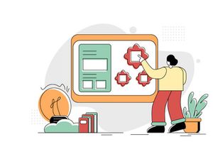 Flat Illustration Vector Graphic of Education Online