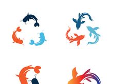 Fish logo icon template creative vector symbol