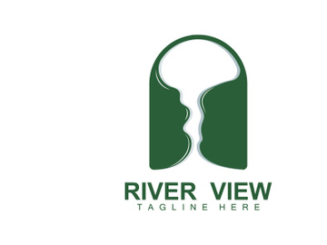 River Logo Design, River Creek Vector, Riverside Illustration With A Combination Of Mountains And Nature, Product Brand preview picture