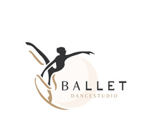 Ballet Dance studio logo design. Silhouette of a girl Dancing class abstract figure illustration