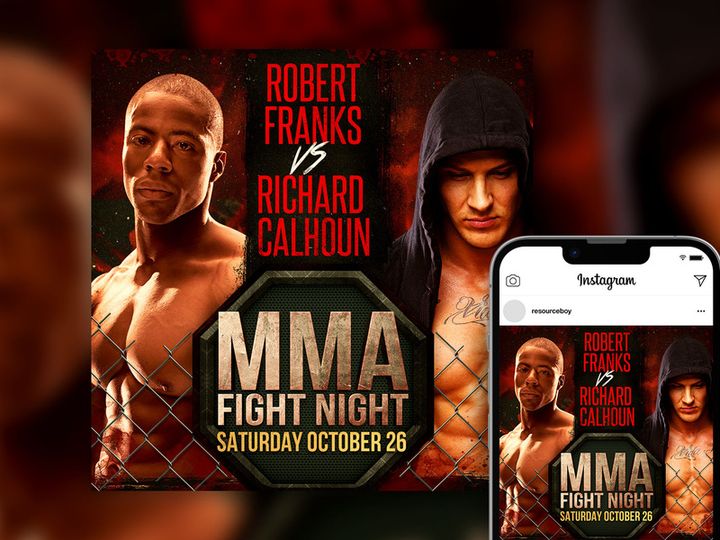 Free Unique Striking MMA Showdown Instagram Post Template