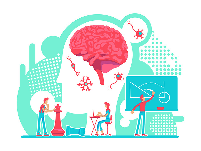 Neurology flat concept vector illustration