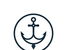 Anchor logo icon boat ship marine navy design vector