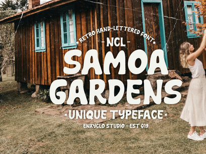 NCL SAMOA GARDENS - Retro Font