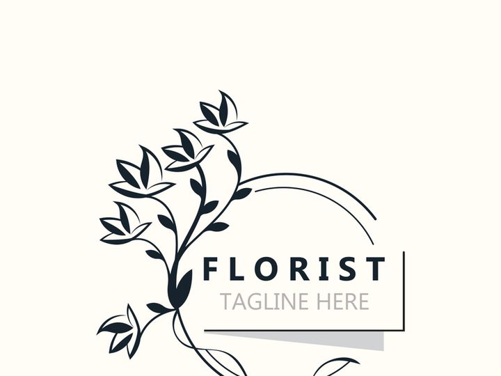 Blossom floral beautiful leaf and flower vector art, icon graphic decoration business wedding template