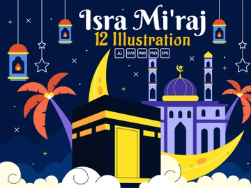 12 Isra Mi'raj Vector Illustration preview picture