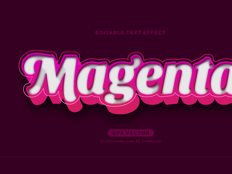 Magenta editable text effect style vector