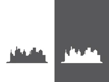 Modern city skyline icon silhouette vector illustration design