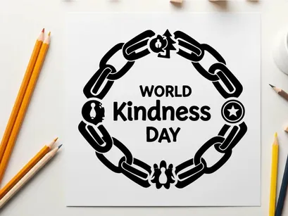 world kindness day chain heart vector illustration