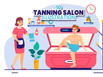 10 Tanning Salon Illustration