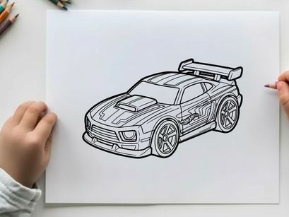 Sports car racing vector illustration flat design