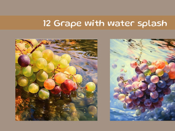 Grape with water splash preview picture