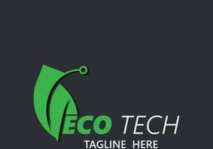 Eco technology business vector design modern. Nature technology logo with leaf and circuit tech minimalist vector illustration