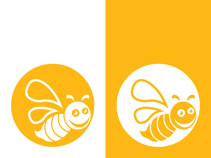 Bee logo vector icon illustration design