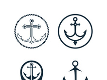 Anchor logo icon boat ship marine navy design vector