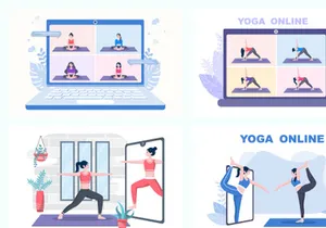 24 Online Lessons Yoga and Meditation Classes Illustration