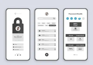 Modern Clean Password Manager App UI UX Concept Design