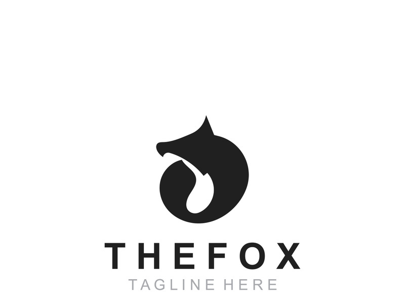 Wild Fox animal Logo Design, Emblem minimal foxes, abstract orange fox Concept, Creative Symbol