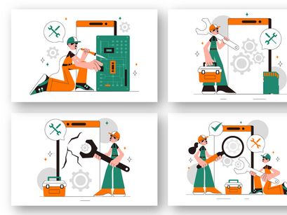 10 Mobile Repair Service Illustration