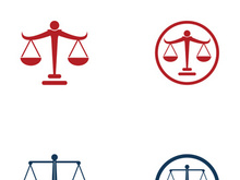 Law firm logo with scales.
