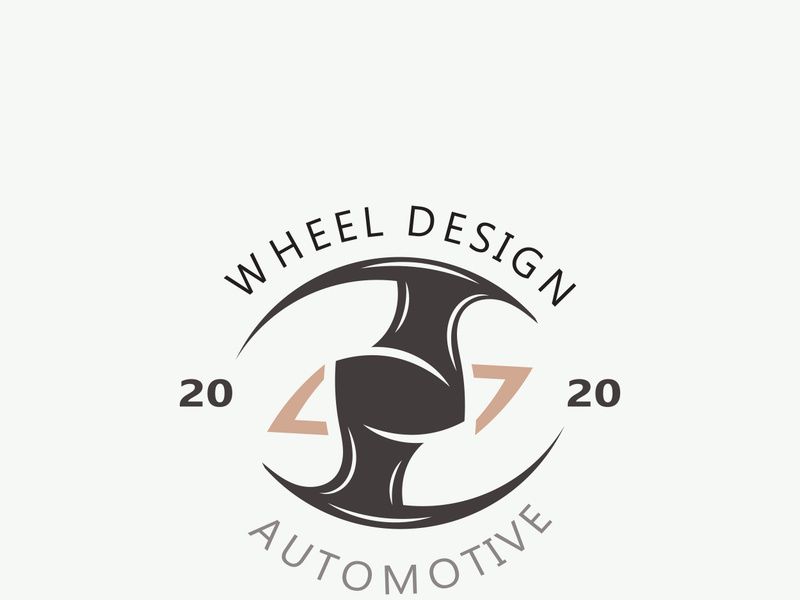 Steering wheel logo automotive car design garage auto repair workshop illustration