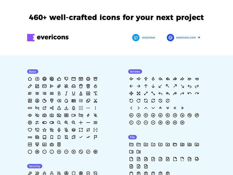 460 Free Minimalistic Icons