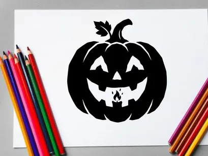 Labu Jack-o'-Lantern Halloween dengan Wajah Ukiran untuk Dekorasi Musim Gugur