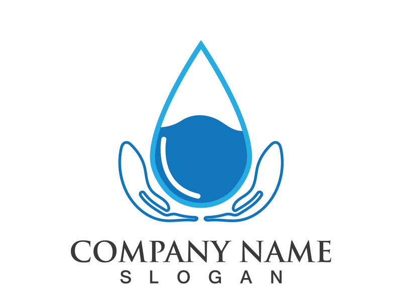 Blue water drop vector logo icon illustration images