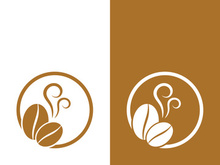 Coffee bean icon vector illustration template